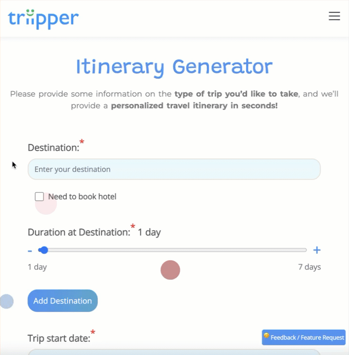 Itinerary Generator GIF